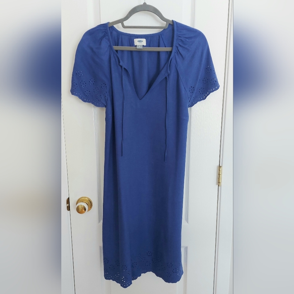 Old Navy Royal Blue Dress For Summer - Linen Mix